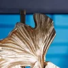 Riess-Ambiente Goldene Möbel|Stehleuchten > Design Stehlampe GINKGO 122cm schwarz Stoffschirm gold Metall handmade Marmor-Fuß