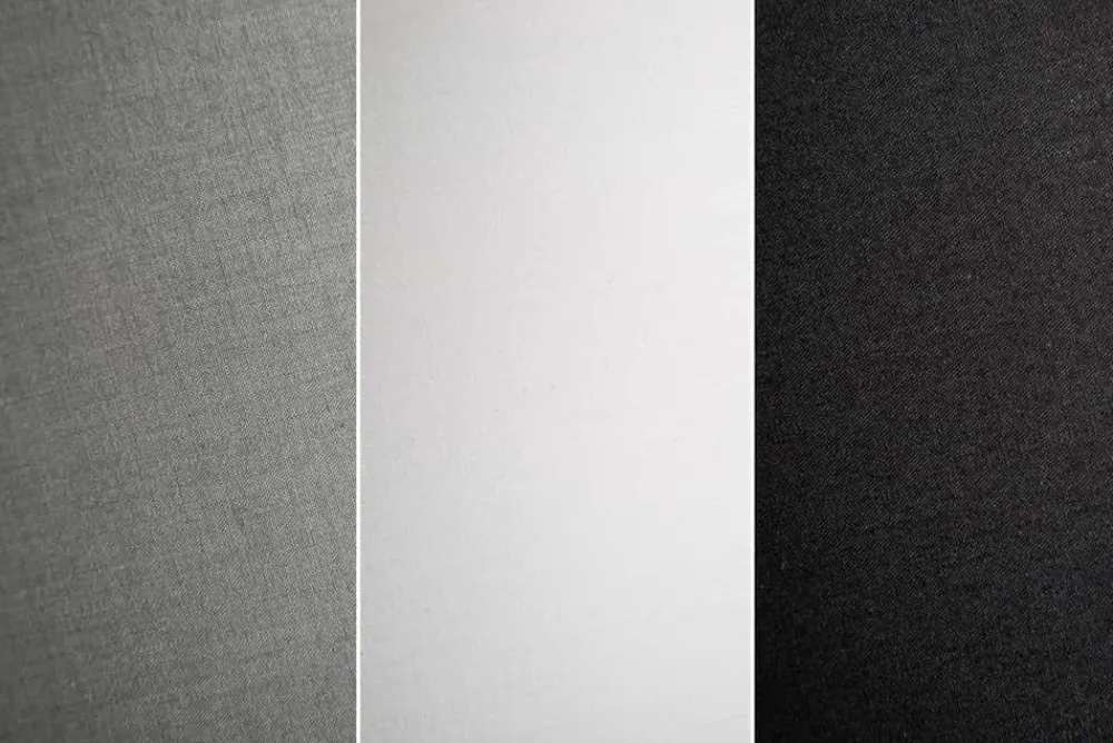 Riess-Ambiente Retro Möbel|Stehleuchten > Design Stehlampe LEVELS 163cm schwarz grau mit 3 Leinenschirmen