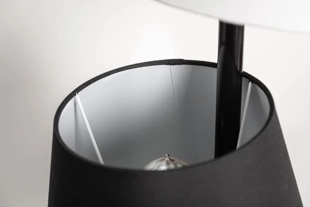 Riess-Ambiente Retro Möbel|Stehleuchten > Design Stehlampe LEVELS 163cm schwarz grau mit 3 Leinenschirmen