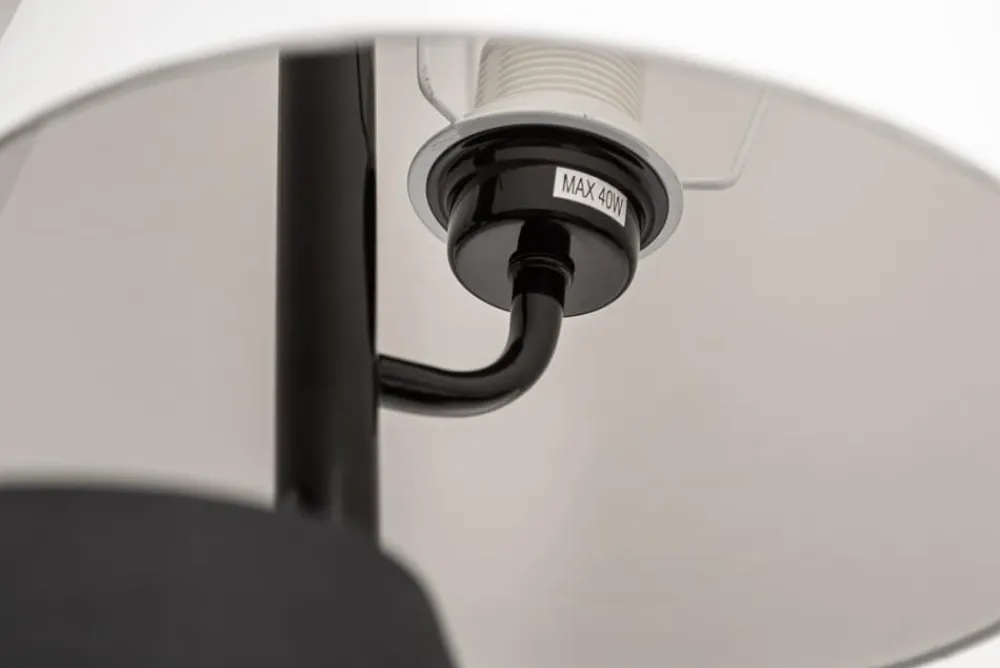 Riess-Ambiente Retro Möbel|Stehleuchten > Design Stehlampe LEVELS 163cm schwarz grau mit 3 Leinenschirmen