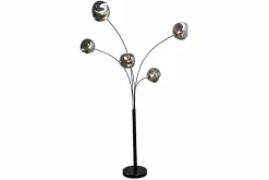 Riess-Ambiente Stehleuchten > Design Stehlampe LIQUID DIAMOND 200cm schwarz smoke grau fünf Glasschirme mit Marmorfuß