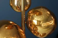 Riess-Ambiente Goldene Möbel|Stehleuchten > Design Stehlampe LIQUID DIAMOND 170cm gold Glas Stahl sieben Schirme Kugelleuchte