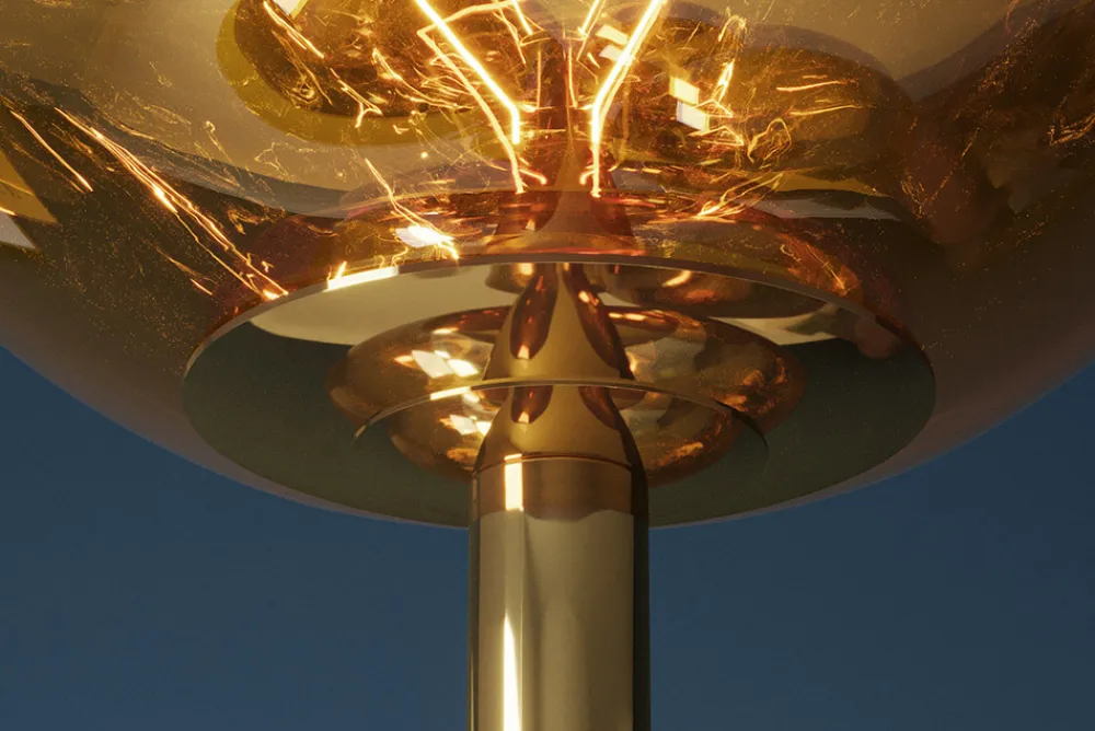 Riess-Ambiente Goldene Möbel|Stehleuchten > Design Stehlampe LIQUID DIAMOND 170cm gold Glas Stahl sieben Schirme Kugelleuchte