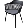 Riess-Ambiente Skandinavisch|Retro Möbel > Design Stuhl AIRE schwarz Kunststoff Stahlgestell Indoor Outdoor inkl. Kissen
