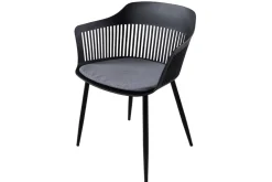 Riess-Ambiente Skandinavisch|Retro Möbel > Design Stuhl AIRE schwarz Kunststoff Stahlgestell Indoor Outdoor inkl. Kissen