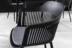 Riess-Ambiente Skandinavisch|Retro Möbel > Design Stuhl AIRE schwarz Kunststoff Stahlgestell Indoor Outdoor inkl. Kissen