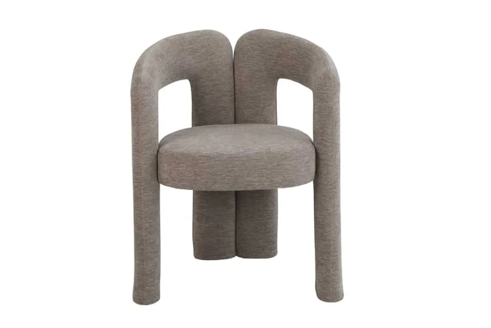 Riess-Ambiente Stühle > Design Stuhl ARCH greige Chenille mit Armlehne Rundum-Bezug