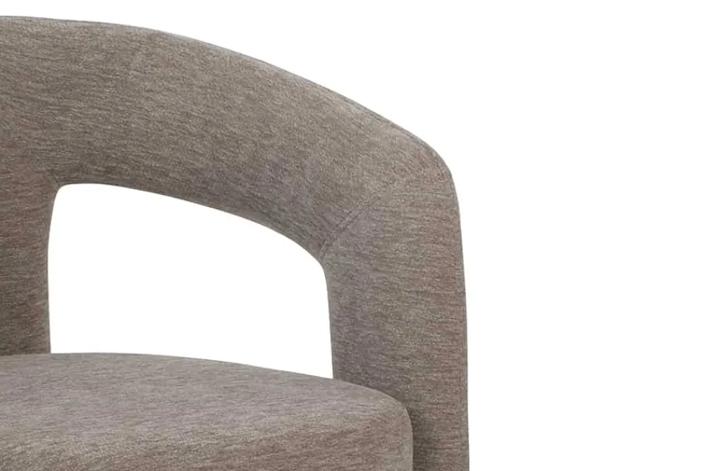 Riess-Ambiente Stühle > Design Stuhl ARCH greige Chenille mit Armlehne Rundum-Bezug
