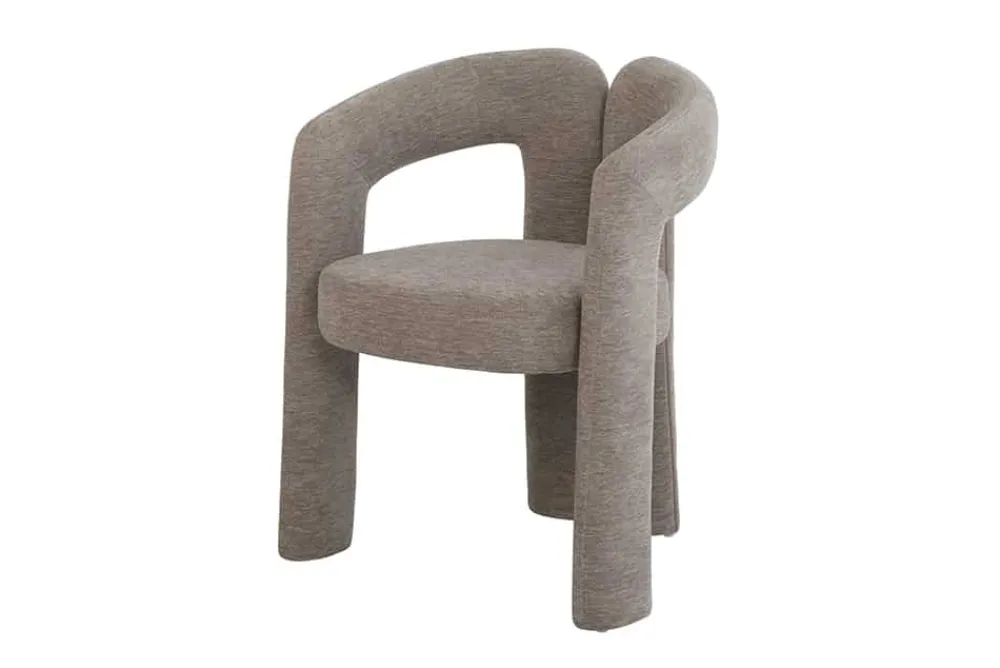 Riess-Ambiente Stühle > Design Stuhl ARCH greige Chenille mit Armlehne Rundum-Bezug