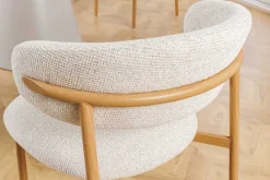 Riess-Ambiente Skandinavisch|Stühle > Design Stuhl BELFORT beige Strukturstoff Metallgestell Eiche