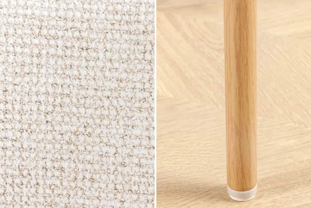 Riess-Ambiente Skandinavisch|Stühle > Design Stuhl BELFORT beige Strukturstoff Metallgestell Eiche
