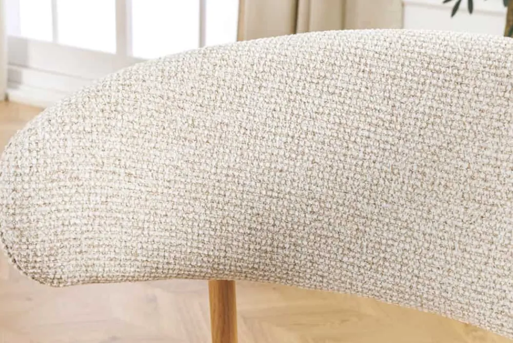 Riess-Ambiente Skandinavisch|Stühle > Design Stuhl BELFORT beige Strukturstoff Metallgestell Eiche