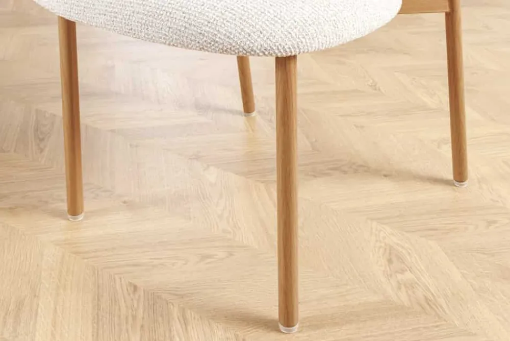 Riess-Ambiente Skandinavisch|Stühle > Design Stuhl BELFORT beige Strukturstoff Metallgestell Eiche