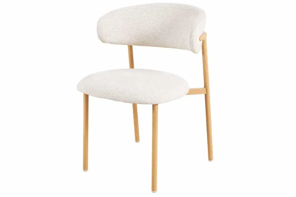 Riess-Ambiente Skandinavisch|Stühle > Design Stuhl BELFORT beige Strukturstoff Metallgestell Eiche
