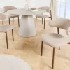 Riess-Ambiente Skandinavisch|Stühle > Design Stuhl BELFORT taupe beige Strukturstoff Metallgestell Walnuss