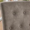 Riess-Ambiente Stühle > Design Stuhl CASA taupe Microfaser mit Zierknöpfen Massivholzbeine