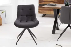 Riess-Ambiente Retro Möbel|Industrial Loft > Design Stuhl DIVANI dunkelgrau Metallgestell schwarz im Retro Stil