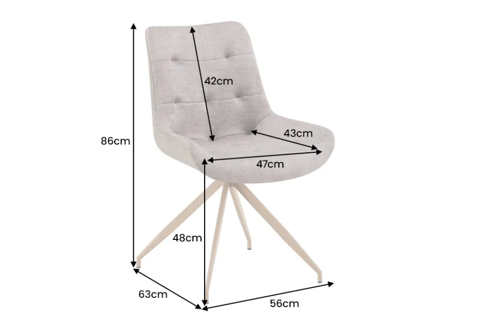 Riess-Ambiente Retro Möbel|Stühle > Design Stuhl DIVANI taupe Samt beiges Metallgestell