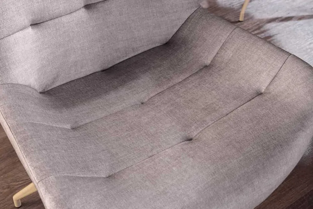 Riess-Ambiente Retro Möbel|Stühle > Design Stuhl DIVANI taupe Samt beiges Metallgestell