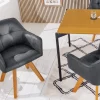 Riess-Ambiente Industrial Loft|Stühle > Design Stuhl LOFT antik grau Microfaser drehbar massiv Buchenholz mit Armlehne