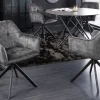 Riess-Ambiente Industrial Loft|Stühle > Design Stuhl LOFT dunkelgrau Samt drehbar Metallgestell schwarz mit Armlehne