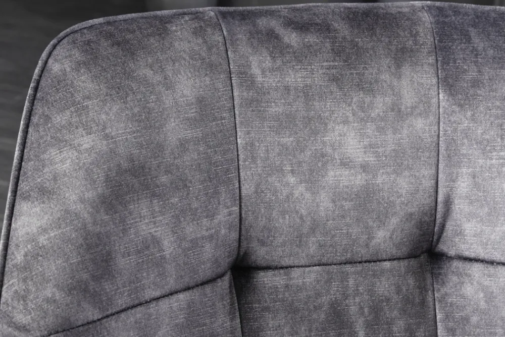Riess-Ambiente Industrial Loft|Stühle > Design Stuhl LOFT dunkelgrau Samt drehbar Metallgestell schwarz mit Armlehne