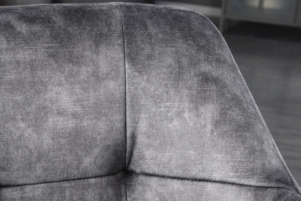 Riess-Ambiente Industrial Loft|Stühle > Design Stuhl LOFT dunkelgrau Samt drehbar Metallgestell schwarz mit Armlehne