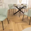 Riess-Ambiente Retro Möbel|Stühle > Design Stuhl LYON grün-rosa kariert Bouclé schwarze Metallbeine