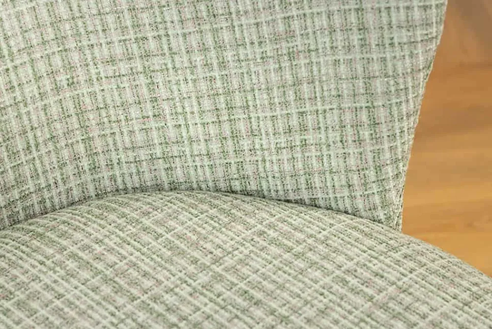 Riess-Ambiente Retro Möbel|Stühle > Design Stuhl LYON grün-rosa kariert Bouclé schwarze Metallbeine