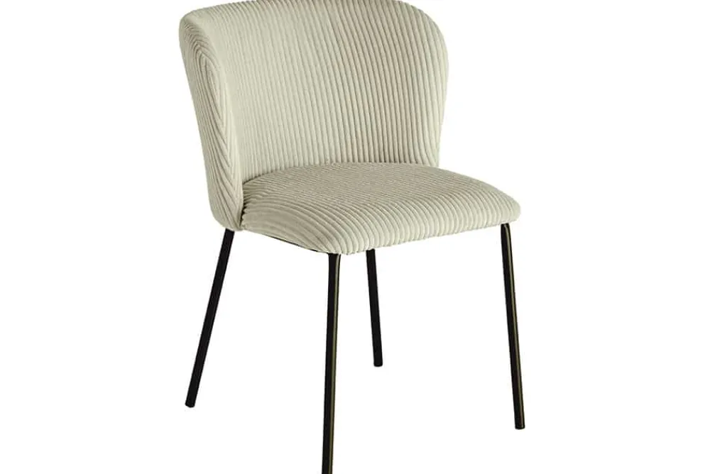 Riess-Ambiente Skandinavisch|Retro Möbel > Design Stuhl LYON mint Cord schwarze Metallbeine