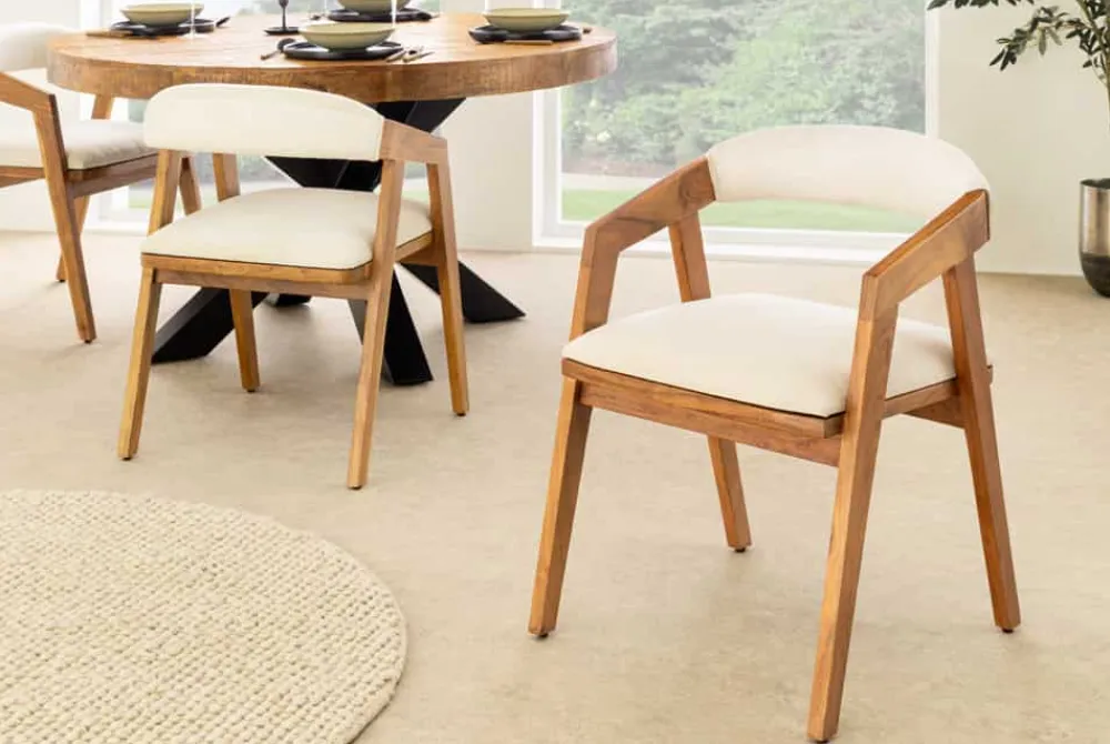 Riess-Ambiente Mehr...|Massivholzstühle > Design Stuhl MAMMUT beige natur massives Akazienholz honey finish