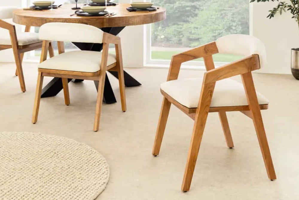 Riess-Ambiente Mehr...|Massivholzstühle > Design Stuhl MAMMUT beige natur massives Akazienholz honey finish