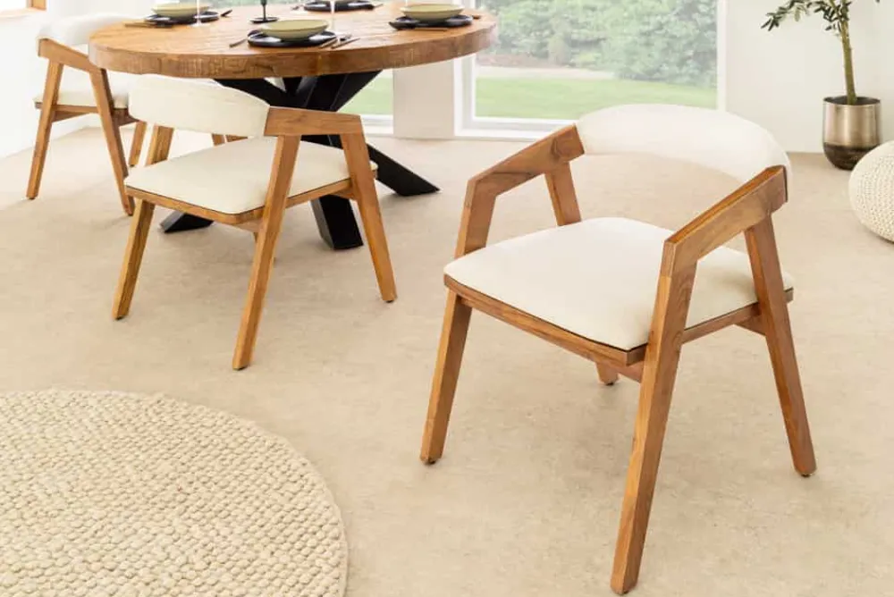 Riess-Ambiente Mehr...|Massivholzstühle > Design Stuhl MAMMUT beige natur massives Akazienholz honey finish