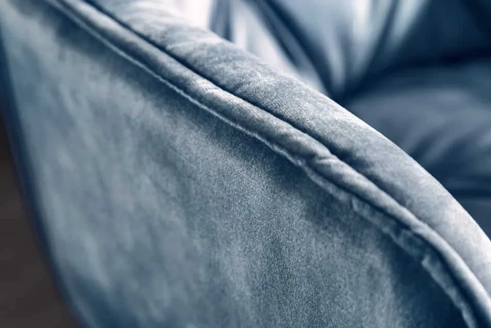 Riess-Ambiente Stühle|Samt Möbel > Design Stuhl MILANO petrol Samt mit Armlehne Ziersteppung gepolstert schwarze Metallbeine