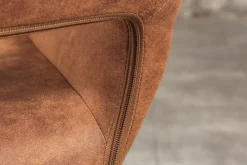 Riess-Ambiente Retro Möbel|Industrial Loft > Design Stuhl MUSTANG antik braun Microfaser mit Armlehne