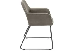 Riess-Ambiente Retro Möbel|Industrial Loft > Design Stuhl MUSTANG antik taupe Microfaser mit Armlehne