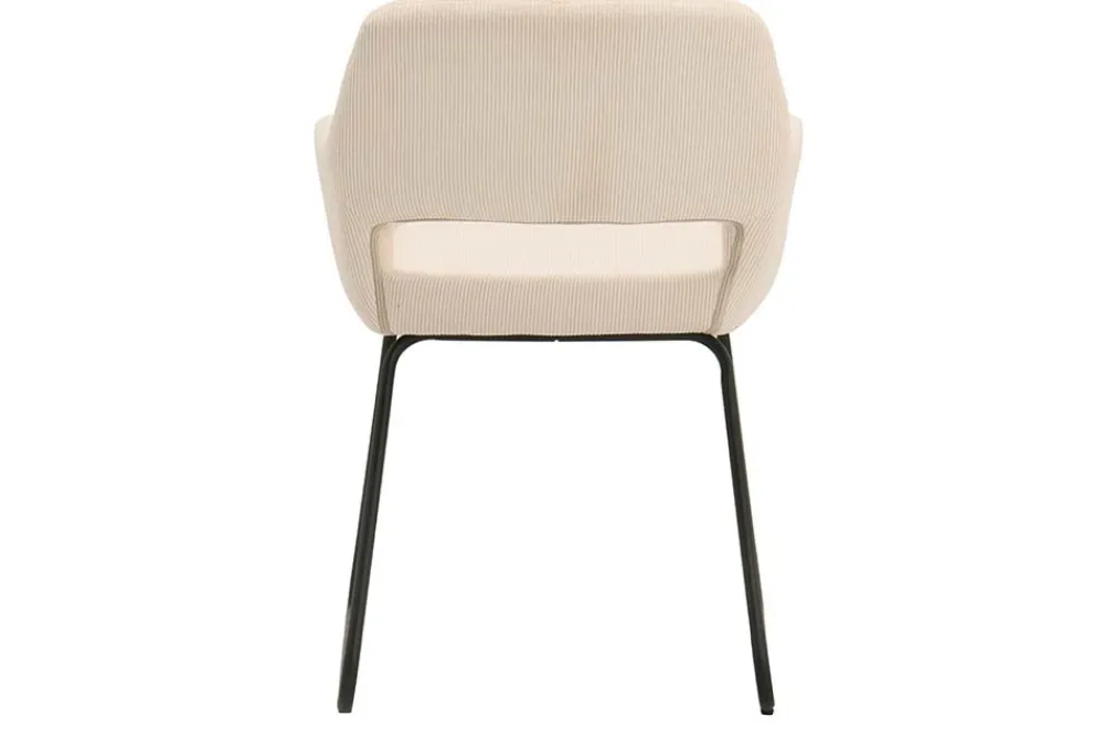 Riess-Ambiente Retro Möbel|Stühle > Design Stuhl MUSTANG beige Cord mit Armlehne schwarz Metallgestell