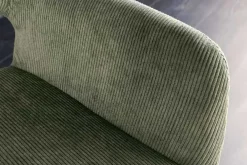 Riess-Ambiente Retro Möbel|Stühle > Design Stuhl MUSTANG grün Cord mit Armlehne schwarz Metallgestell