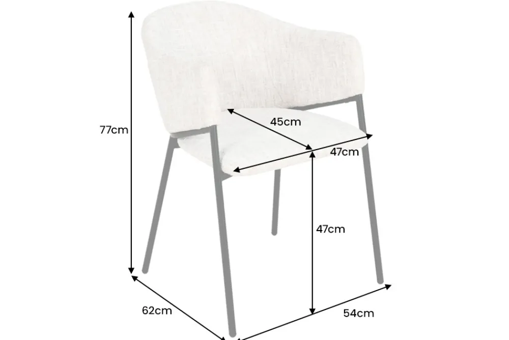Riess-Ambiente Retro Möbel|Stühle > Design Stuhl NOBLESSE beige Chenille schwarzes Metallgestell