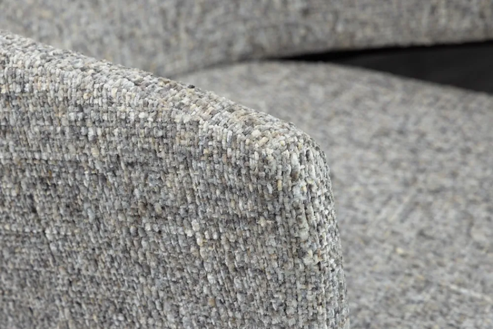Riess-Ambiente Retro Möbel|Stühle > Design Stuhl NOBLESSE grau Chenille schwarzes Metallgestell