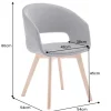 Riess-Ambiente Retro Möbel|Stühle > Design Stuhl NORDIC STAR antik grau Microfaser Massivholz schwarz mit Armlehne gepolstert