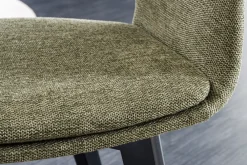 Riess-Ambiente Skandinavisch|Retro Möbel > Design Stuhl NORDIC STAR grün Strukturstoff Massivholz schwarz mit Armlehne gepolstert