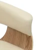 Riess-Ambiente Retro Möbel|Stühle > Design Stuhl ORGANIC natur Eiche creme beige Kunstleder mit Armlehnen