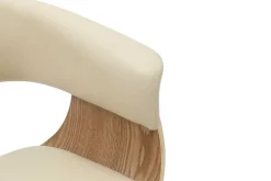 Riess-Ambiente Retro Möbel|Stühle > Design Stuhl ORGANIC natur Eiche creme beige Kunstleder mit Armlehnen