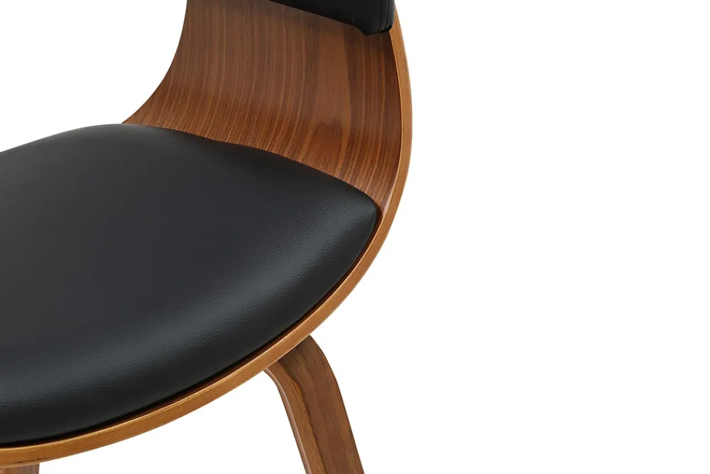 Riess-Ambiente Skandinavisch|Retro Möbel > Design Stuhl ORGANIC schwarz Walnuss Kunstleder mit Armlehnen