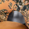 Riess-Ambiente Retro Möbel|Stühle > Design Stuhl PRÊT-À-PORTER gelb Samt florales Muster und goldene Fußkappen