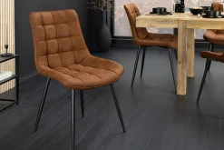 Riess-Ambiente Skandinavisch|Stühle > Design Stuhl ROADSTAR antik braun schwarze Metallbeine