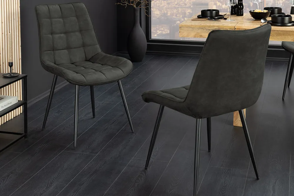 Riess-Ambiente Skandinavisch|Stühle > Design Stuhl ROADSTAR grau schwarze Metallbeine