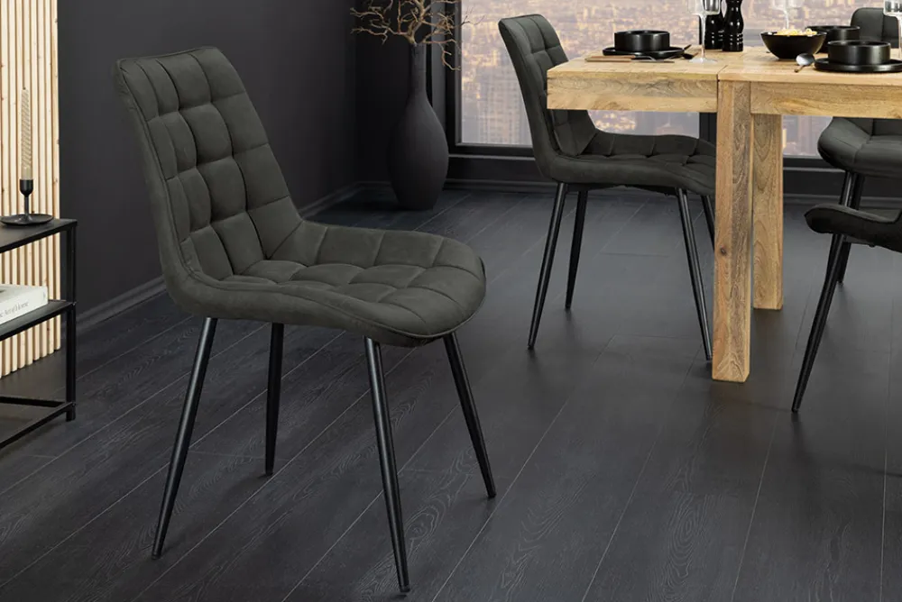 Riess-Ambiente Skandinavisch|Stühle > Design Stuhl ROADSTAR grau schwarze Metallbeine