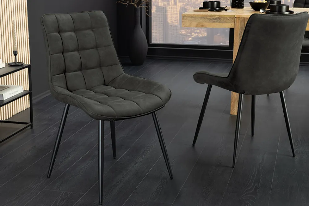 Riess-Ambiente Skandinavisch|Stühle > Design Stuhl ROADSTAR grau schwarze Metallbeine